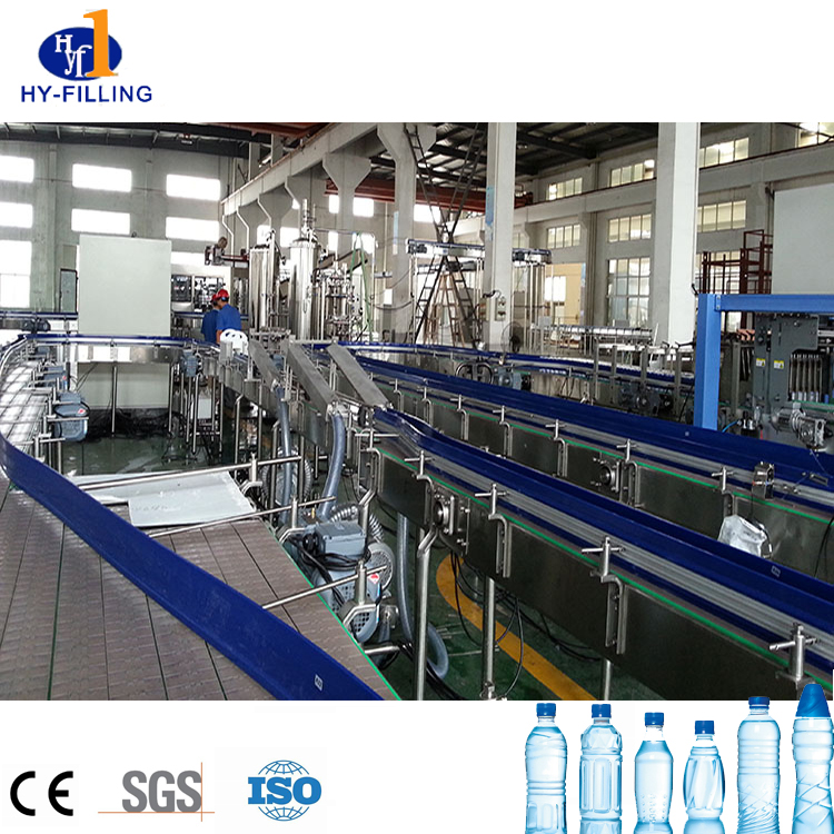 Línea de producción completa de llenado de agua mineral potable embotellada PET